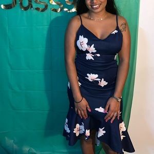 Windsor Navy blue floral midi dress